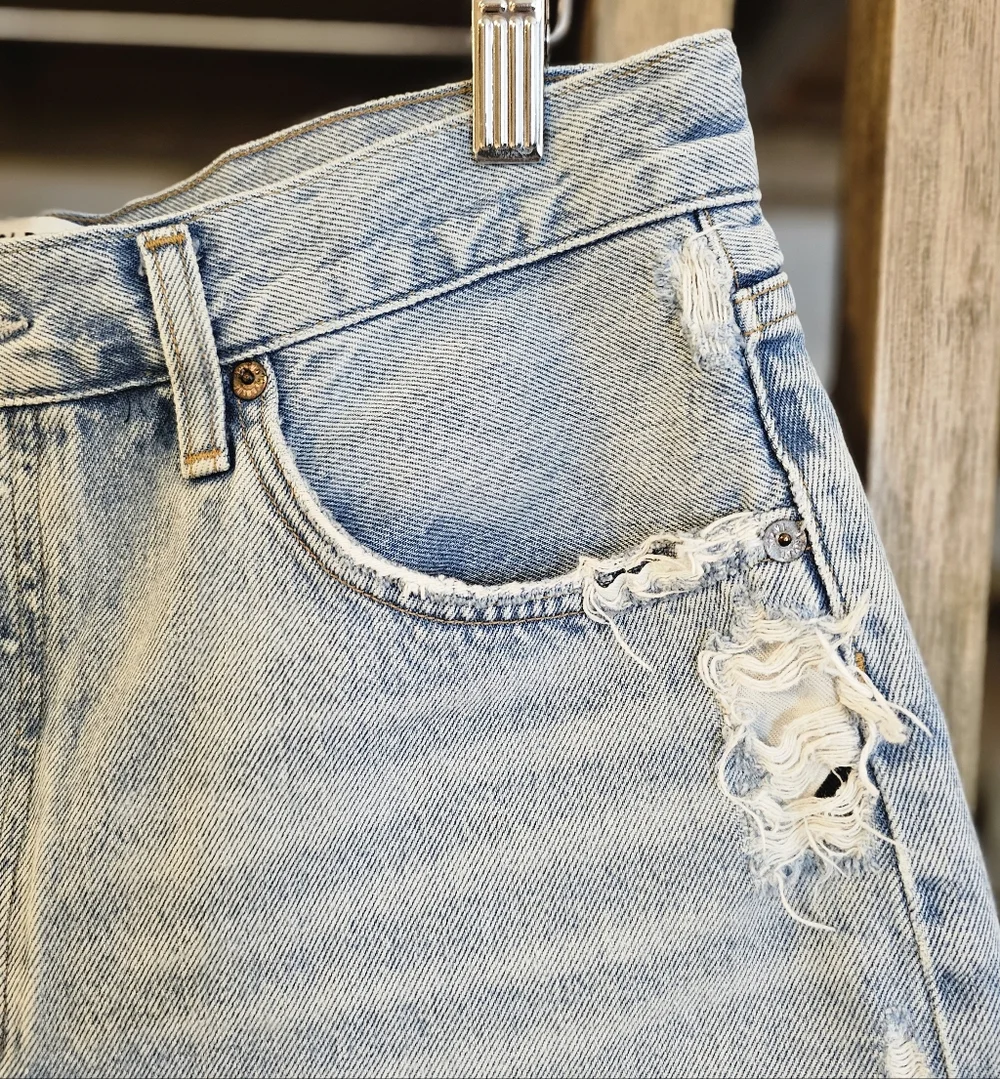Anthropologie AGOLDE Parker Denim Long Shorts Sz 30 100% Organic Cotton - Picture 5 of 12